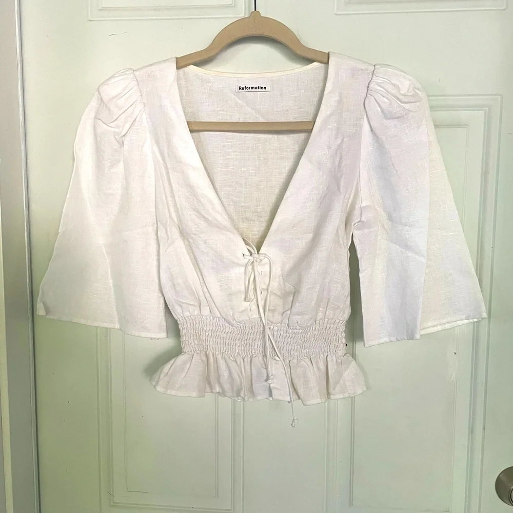Reformation Emilia Top in White XS